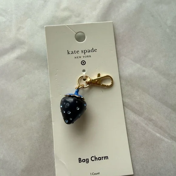 Kate Spade x Target Blue Strawberry Bag Charm - Picture 2 of 3